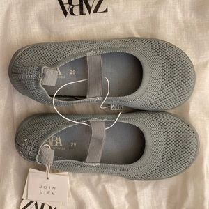 NWT zara rubber soled mesh Mary Janes